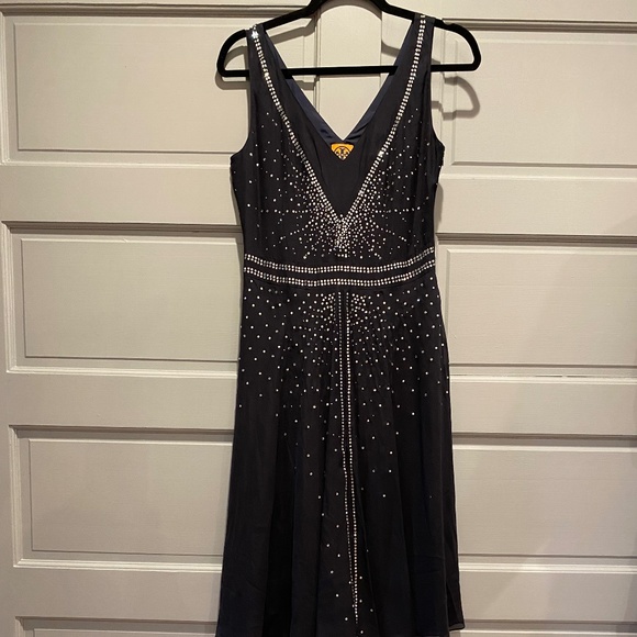 Tory Burch Navy Rhinestone patterned Dress - Picture 2 of 9